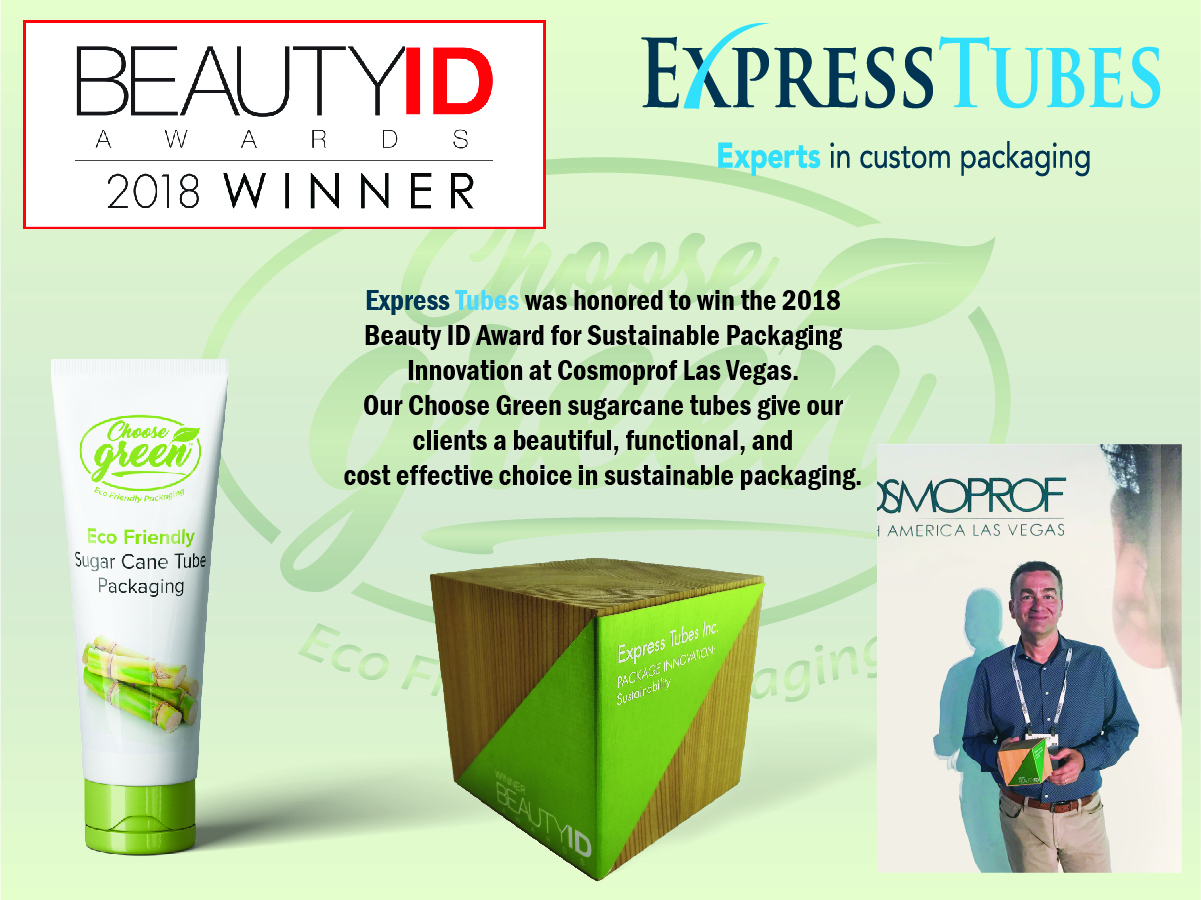 Express Tubes - 2018 Beauty ID Award Winner for Sustainable Packaging Innovation